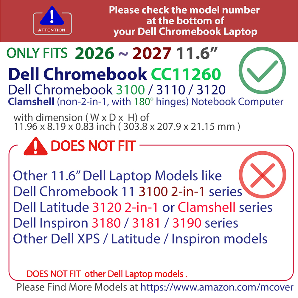 mCover Hard case for 2026+ 11.6-inch Dell Chromebook 11 CC11260