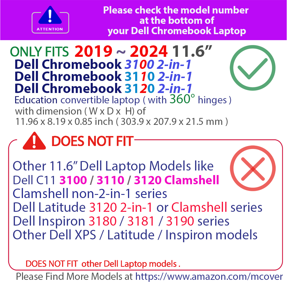 mCover Hard Shell case for 11.6-inch Dell Chromebook 11 3100 2in1 series released in 2019