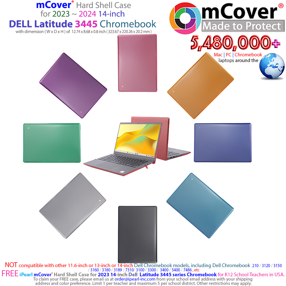 mCover Hard Shell case for 14-inch Dell Latitude 3445 series Chromebook