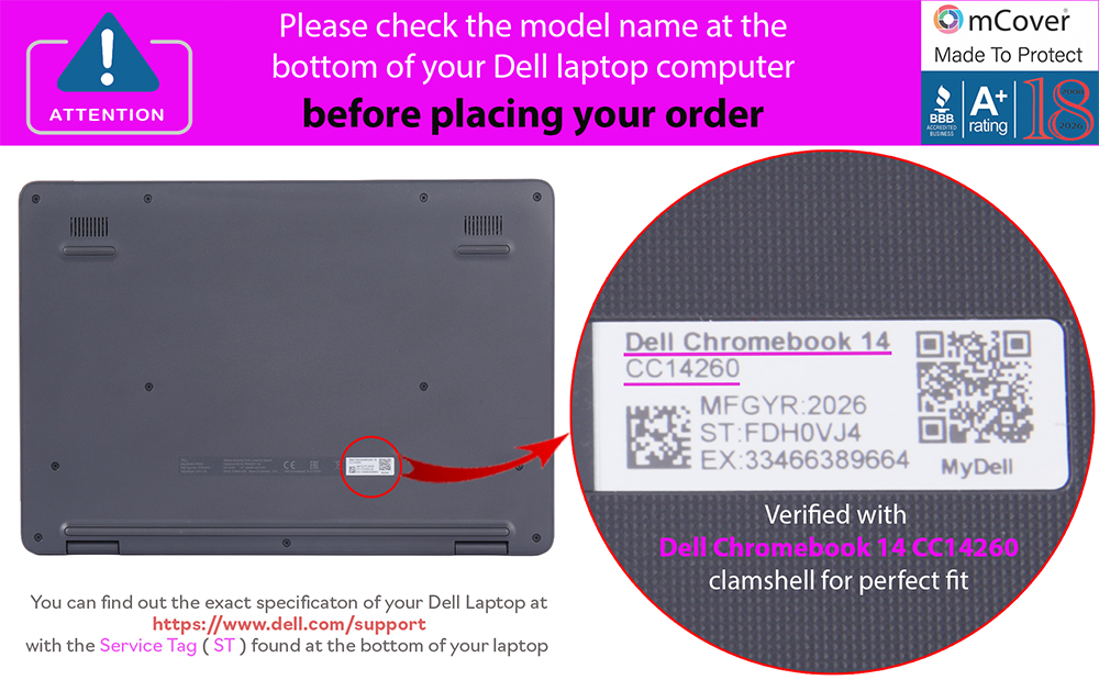 mCover Hard case for 2026+ 11.6-inch Dell Chromebook 11 CC11260