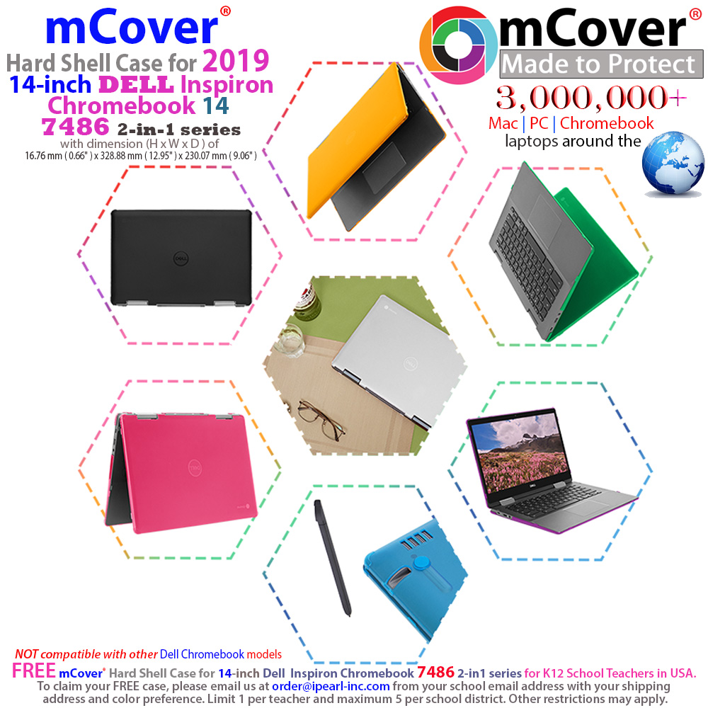mCover Hard Shell case for 14-inch Dell Chromebook 14 7486 ( released in early 2019 )