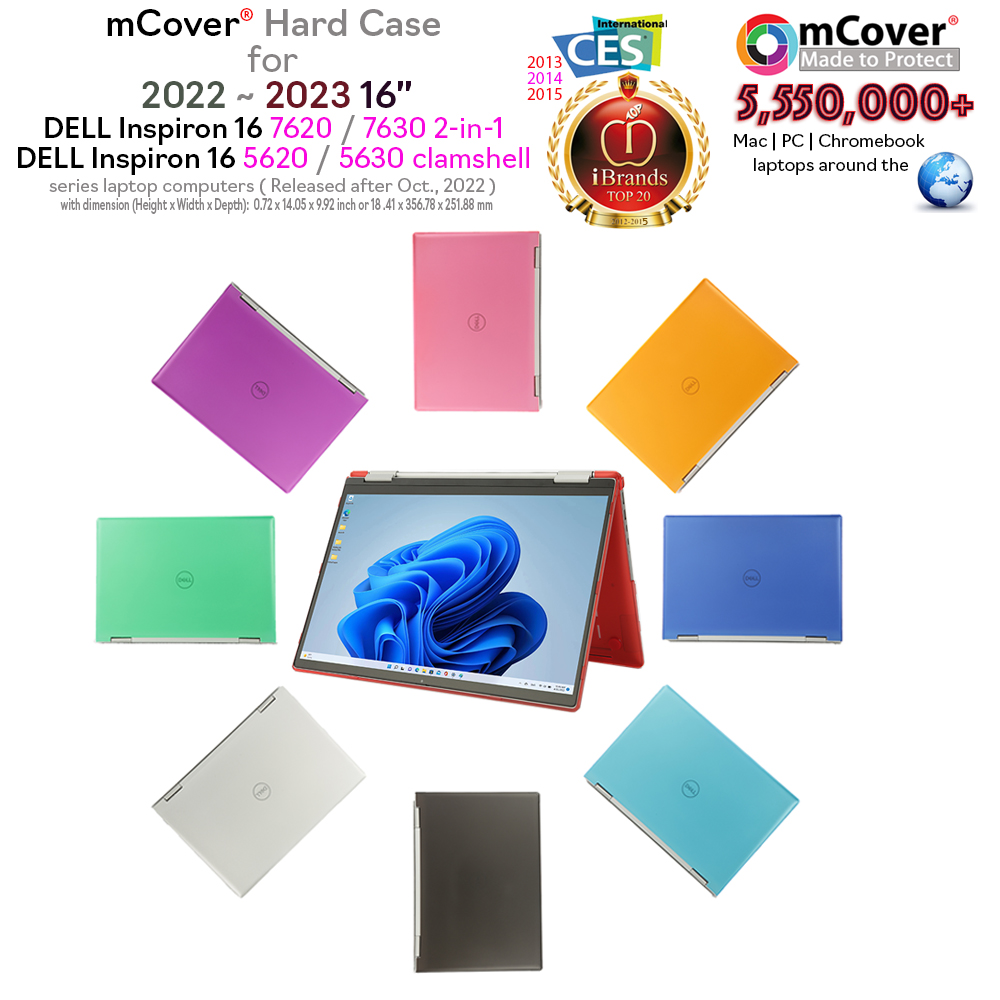 mCover for 16-inch Dell Inspiron 16 7620 7630 2in1 5620 5630 series Windows Laptops