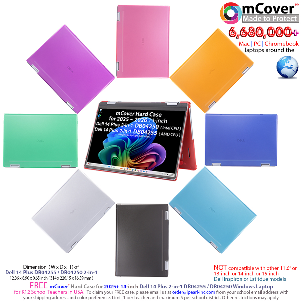 mCover Hard case for 14-inch Dell 14 Plus DB04250 DB04255 Windows laptop