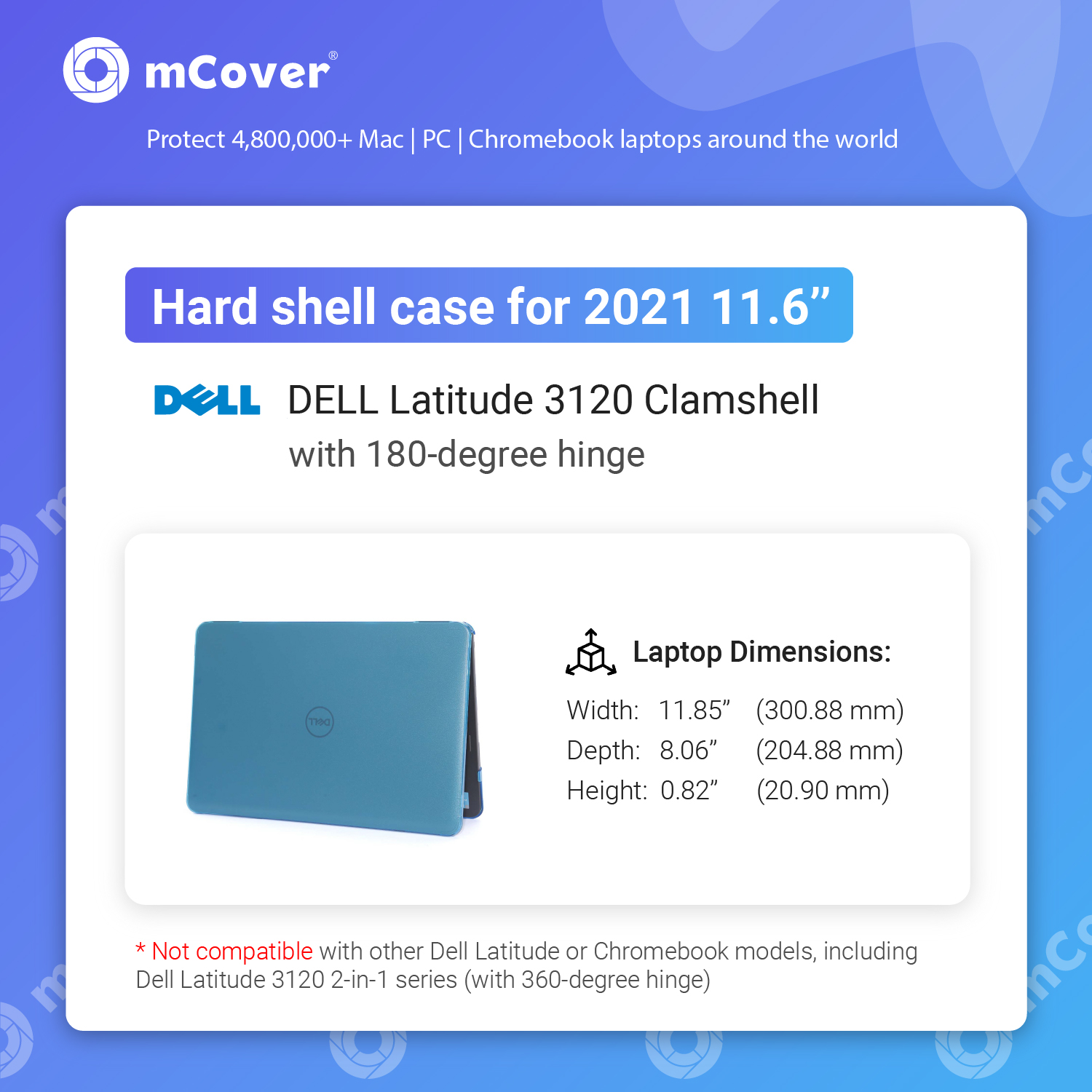 mCover® Hard shell case for 2021  Dell Latitude 3120 Clamshell  Windows Laptops