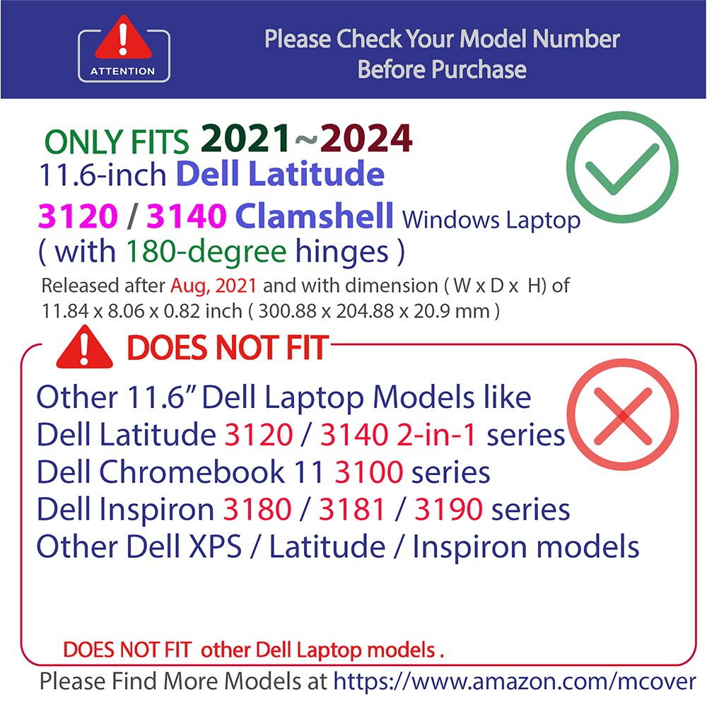 mCover for 11.6-inch Dell Latidue 3120 clamshell laptop