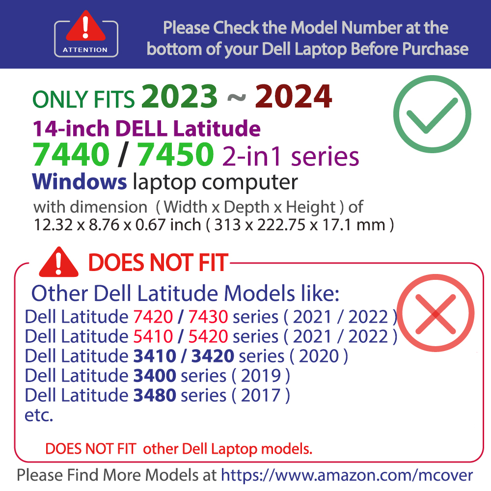 mCover Hard Shell case for 14-inch Dell Latitude 7440 series Windows