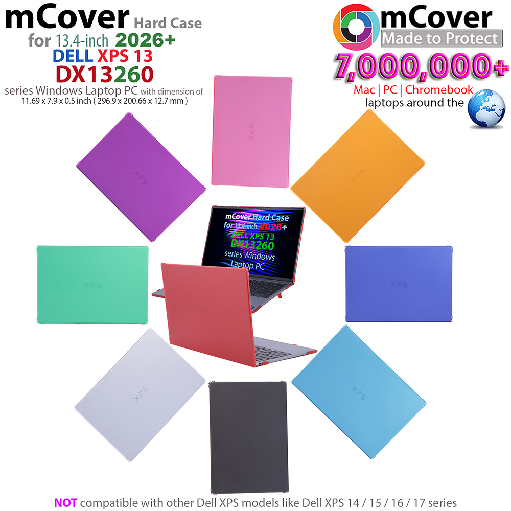 mCover Hard Shell case for 13.4-inch Dell XPS 13 DX13260 series Windows Laptop