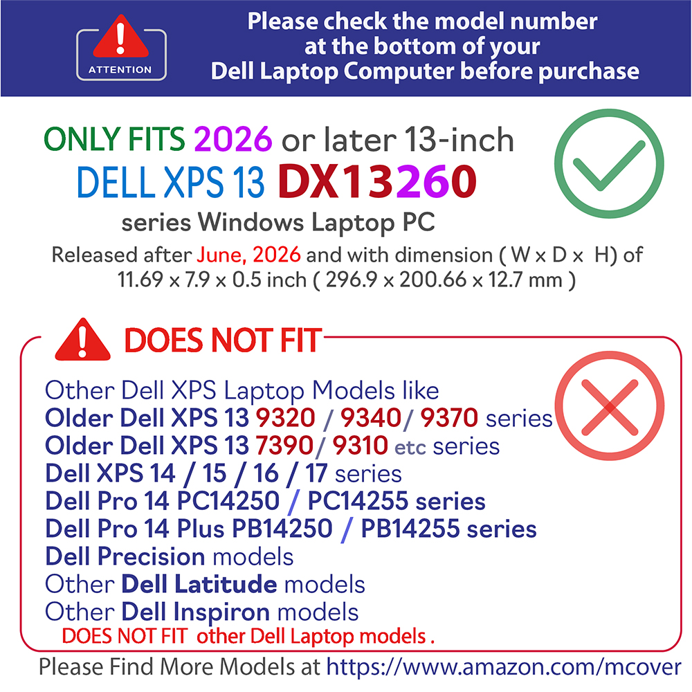 mCover Hard Shell case for 13.4-inch Dell XPS 13 DX13260 series Windows Laptop
