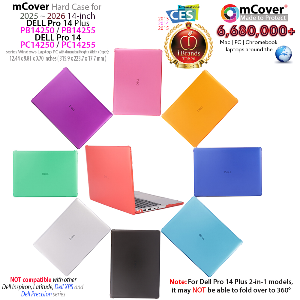 mCover Hard case for Dell Pro 14 PC13255 | PC13250 Windows laptop