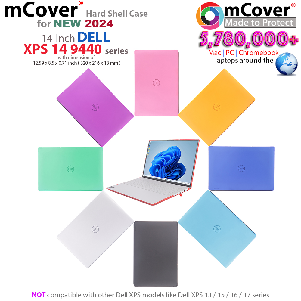 mCover Hard Shell case for 14-inch Dell XPS 14 9440 series Windows Laptop