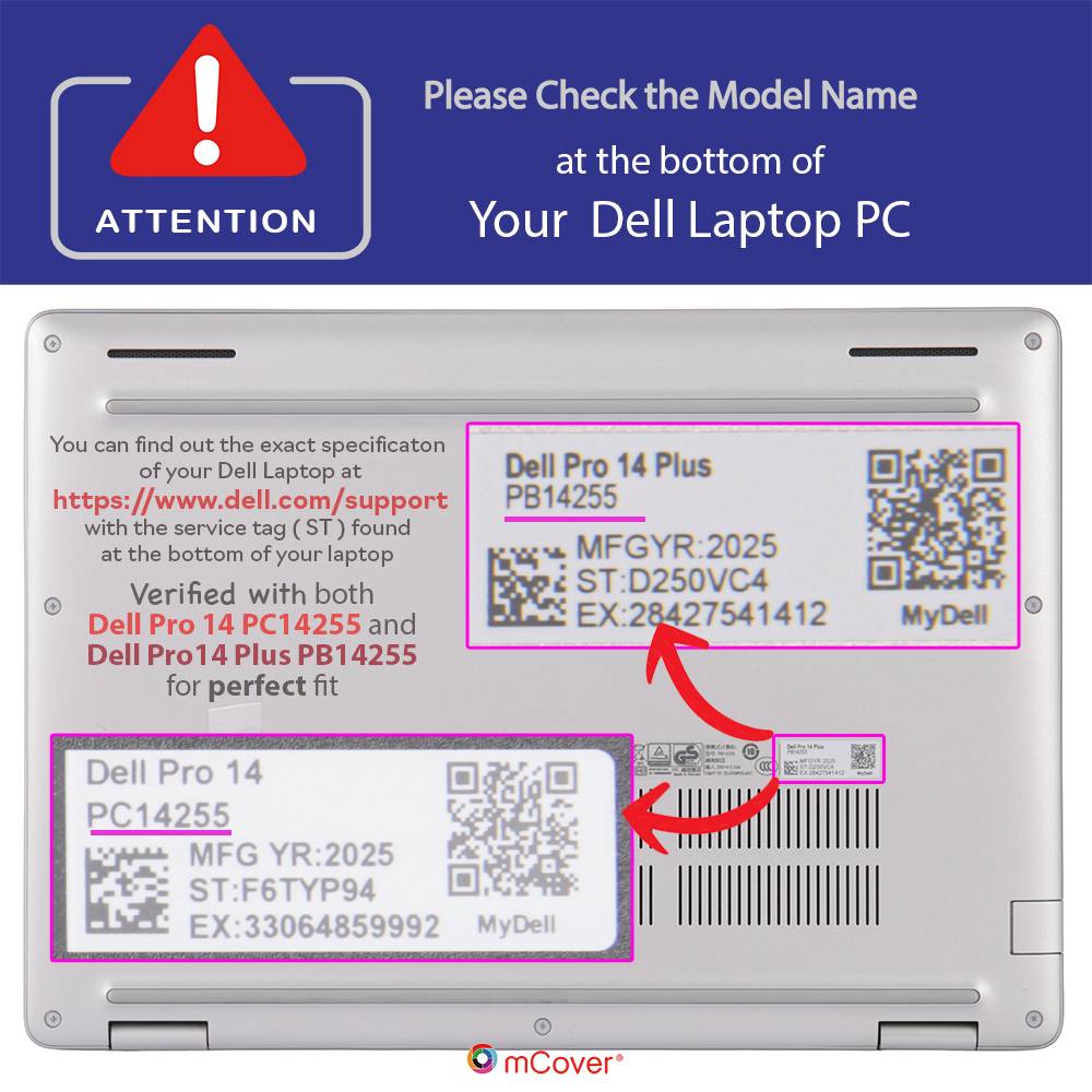 mCover Hard case for Dell Pro 14 PC13255 | PC13250 Windows laptop