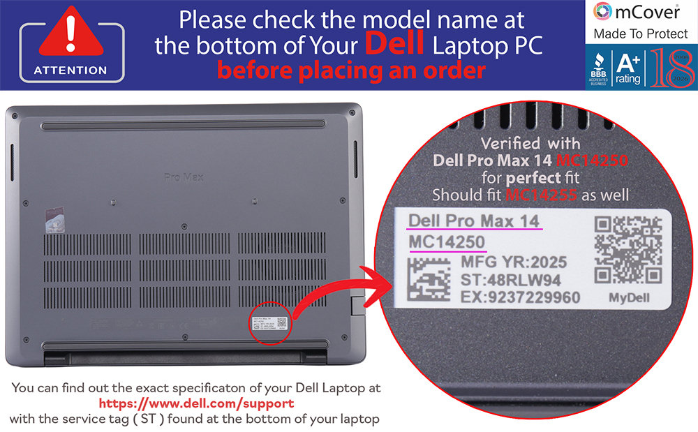 mCover Hard case for 14-inch Dell Pro Max 14 MC14250 / MC14255 (2025+) Windows Laptop PC