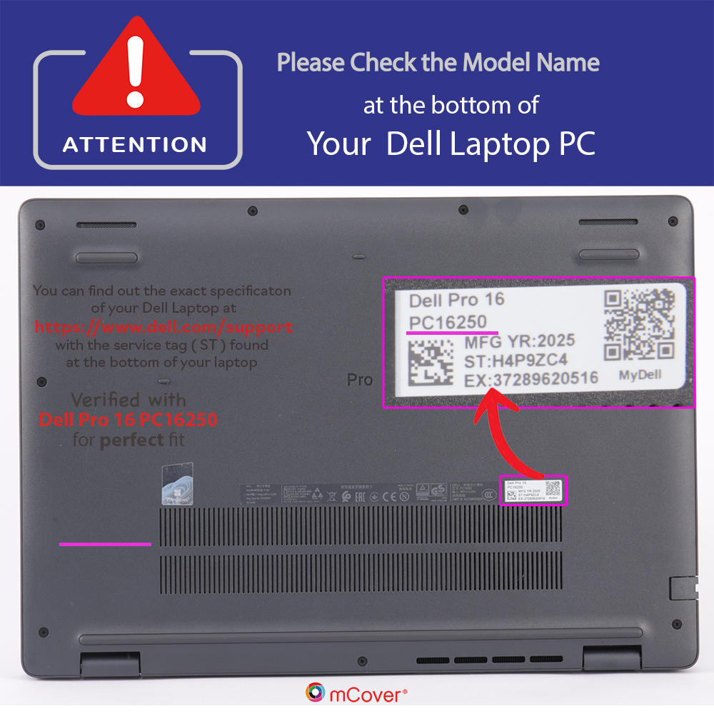 mCover Hard case for Dell Pro 16 PC16250 | PC16255 Windows laptop