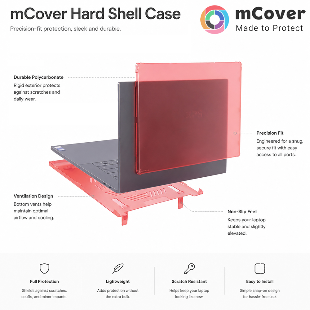 mCover Hard Shell case for 16-inch Dell XPS 16 DA16260 series Windows Laptop