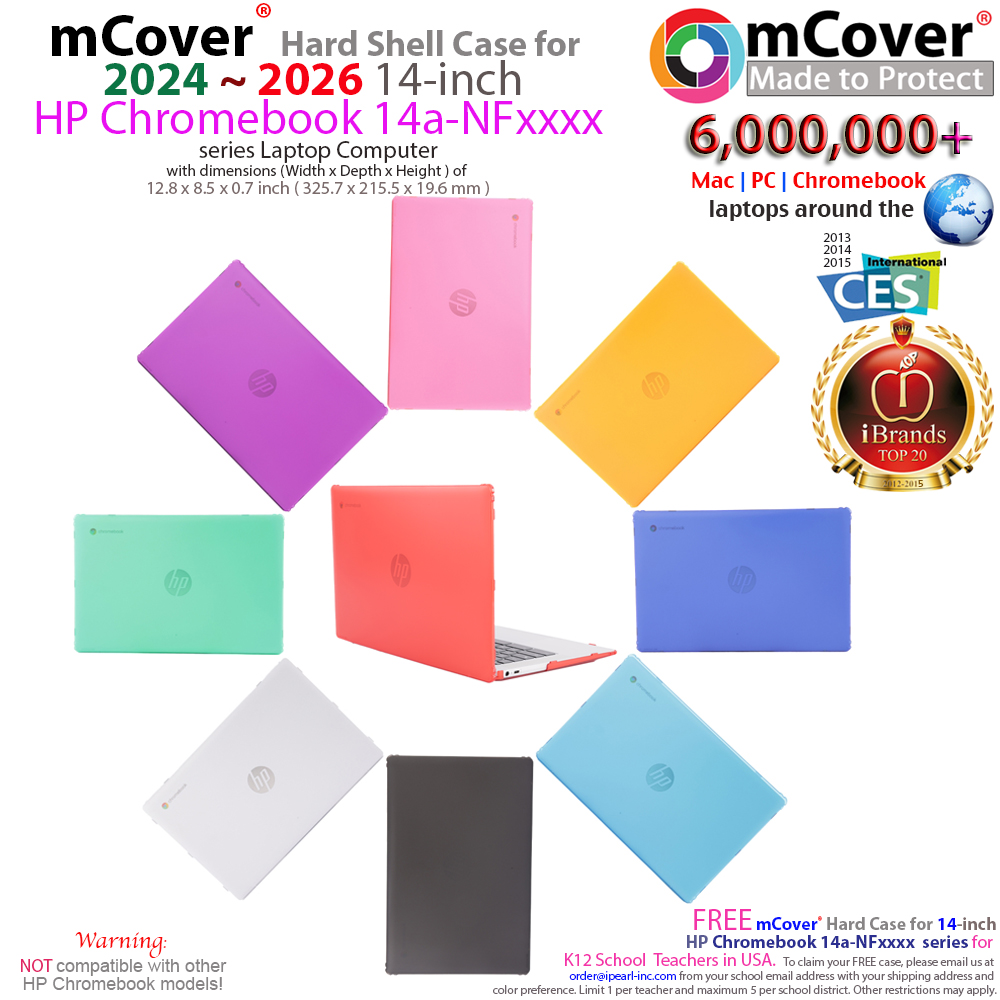 mCover Hard Shell case for 14-inch HP Chromebook 14a-NA series laptop