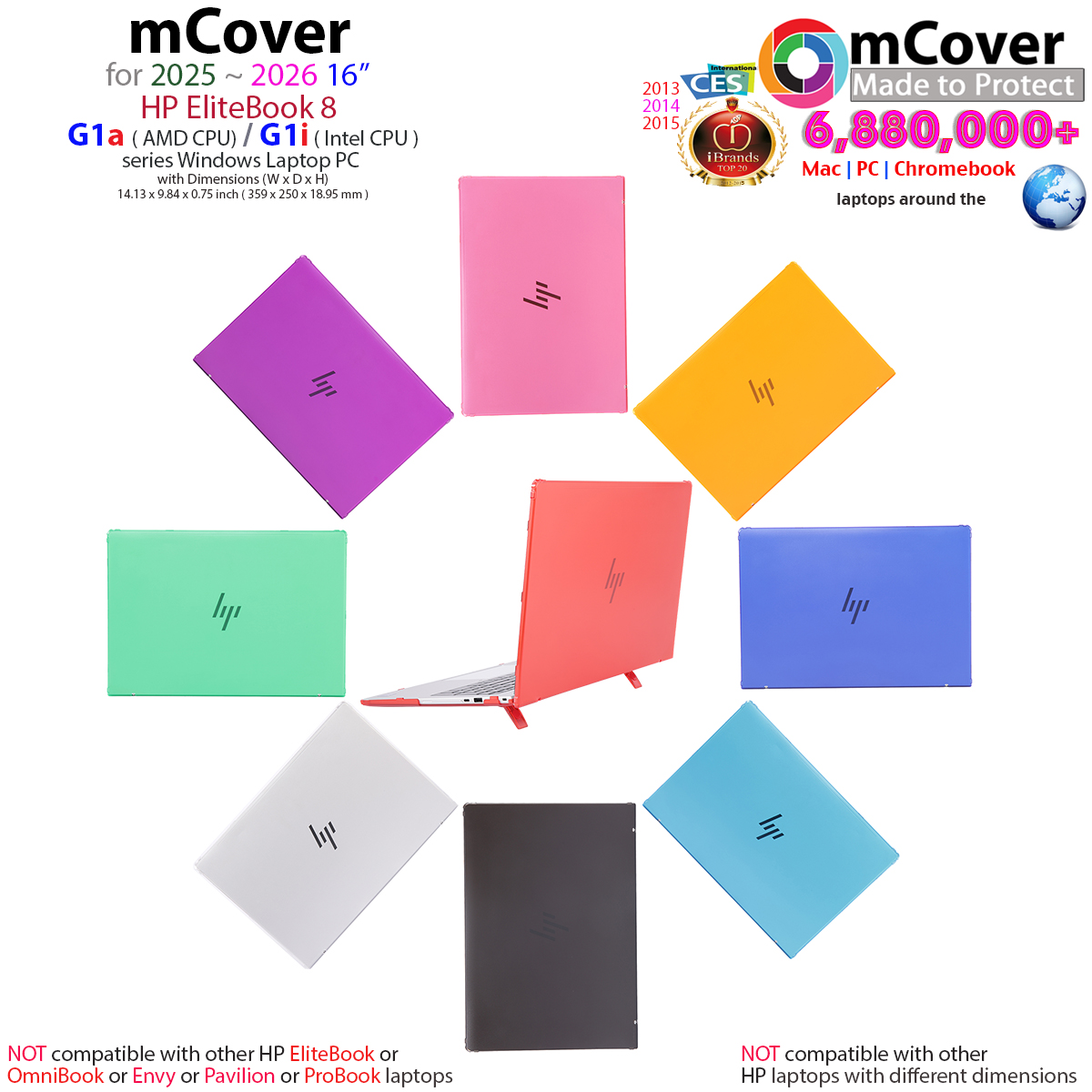 mCover Hard Shell case for 2025+ 16-inch HP EliteBook 8 G1i | G1a Windows AI Notebook PC
