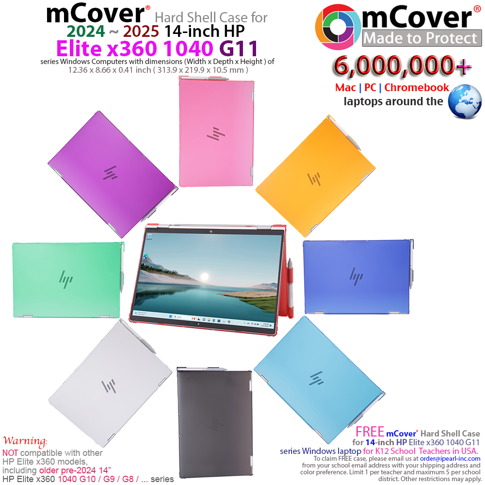 mCover Hard case for 14-inch HP Elite x360 1040 G11 Windows Laptop