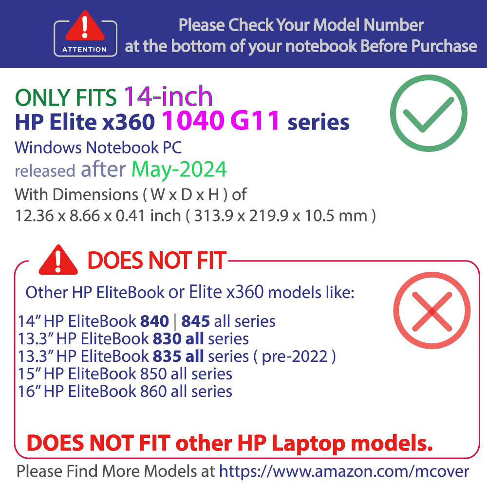 mCover Hard case for 14-inch HP Elite x360 1040 G11 Windows Laptop