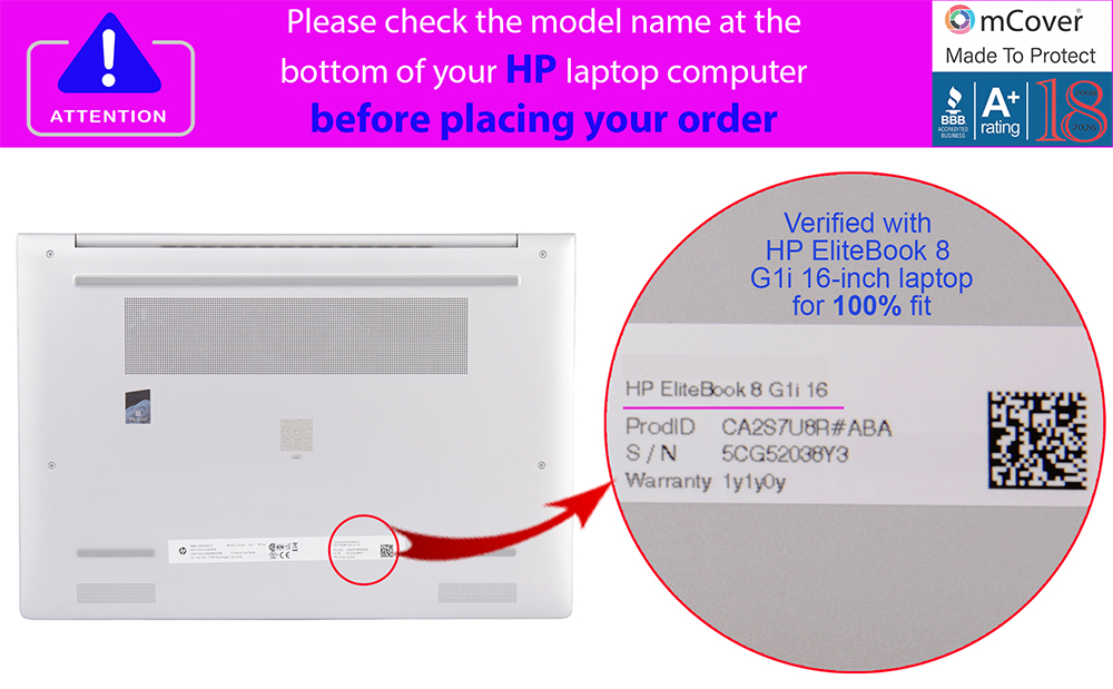 mCover Hard Shell case for 2025+ 16-inch HP EliteBook 8 G1i | G1a Windows AI Notebook PC