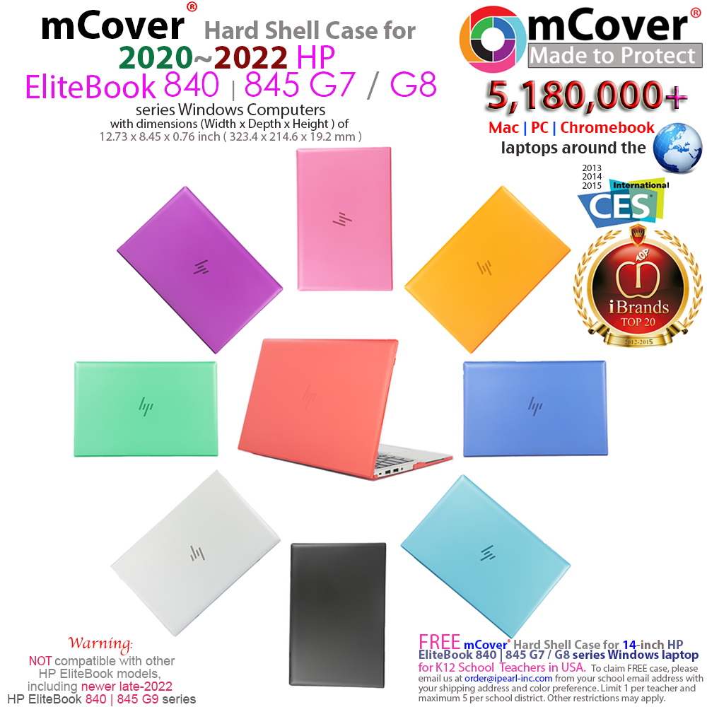 mCover Hard Shell case for 14-inch HP EliteBook 840 | 845 G7 / G8 Windows Laptop
