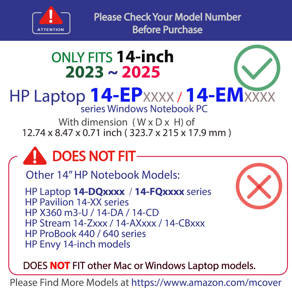 mCover Hard Shell case for 14-inch HP Laptop 14-EP0000 series