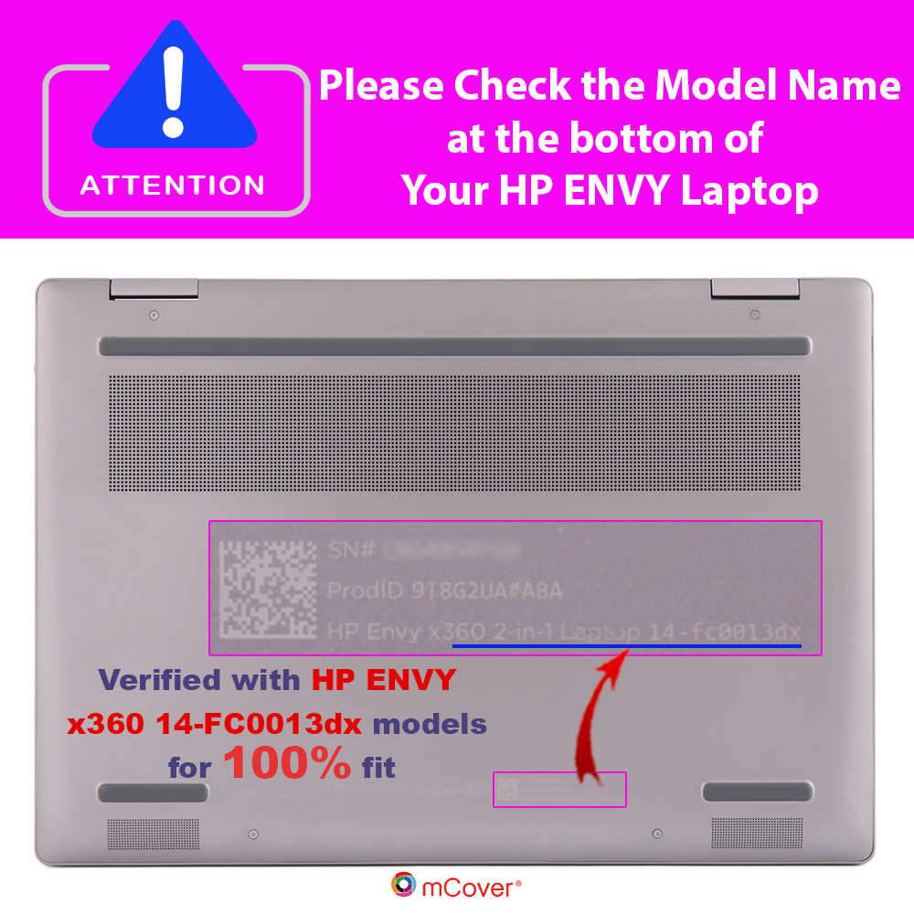 mCover Hard Shell case for 14-inch HP ENVY X360 14-FA series