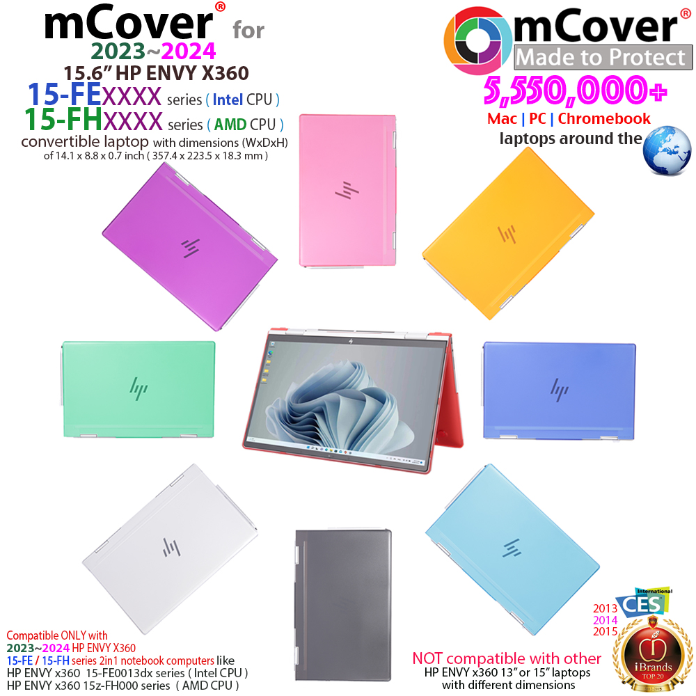mCover Hard Shell case for 15.6" HP ENVY X360 15-FE 15-FH series