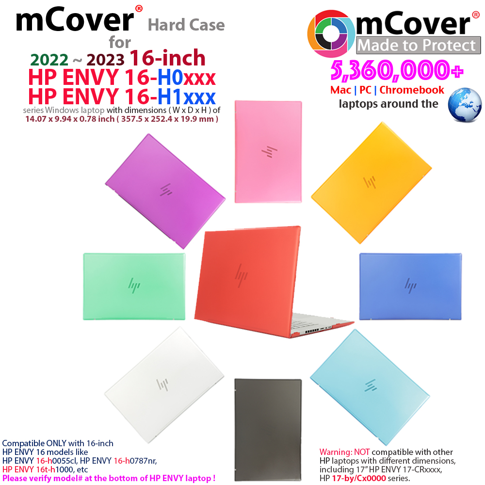 mCover Hard Shell case for 16-inch HP ENVY 16-Hxxxx series Notebook Computers