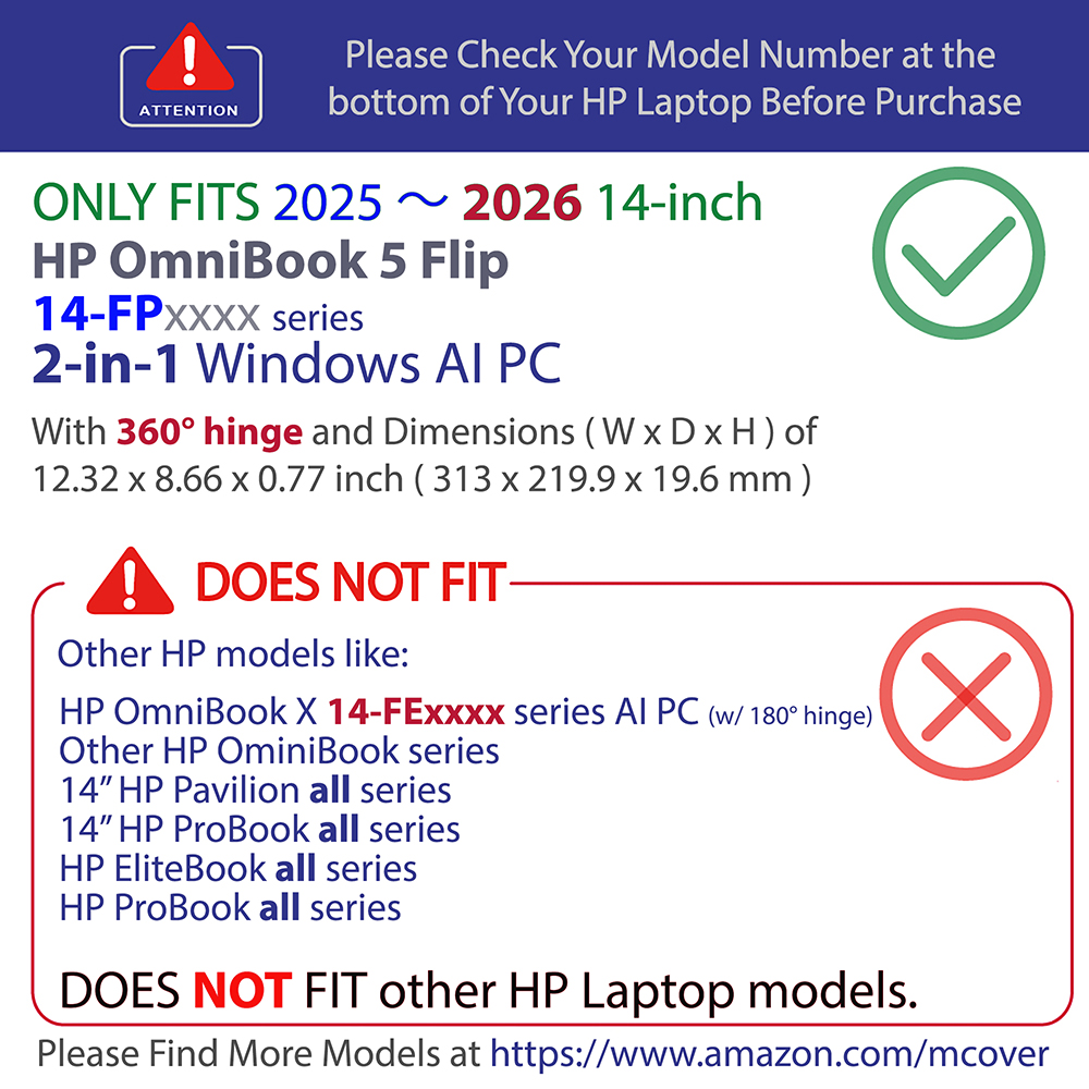 mCover Hard case for 14-inch HP OmniBook 5 Flip 14-FPxxxx series 2-in-1 Notebook PC