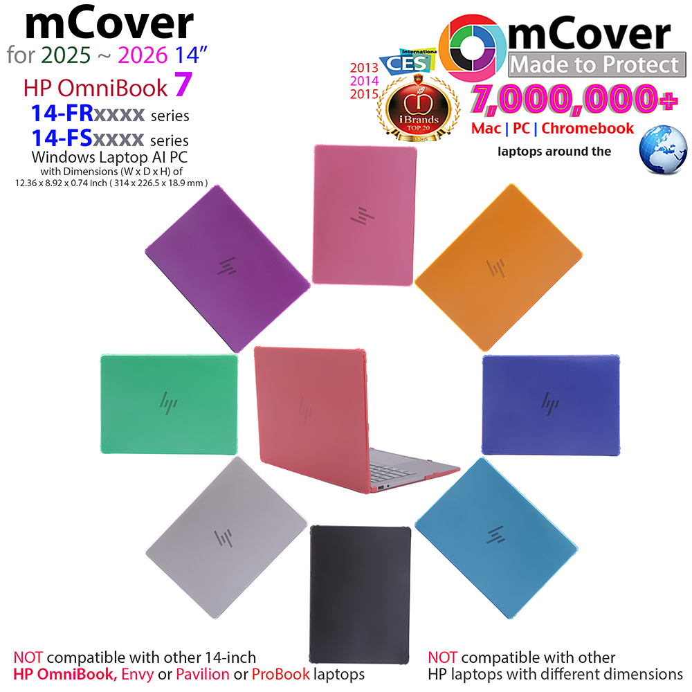 mCover Hard Shell case for 14-inch HP OmniBook 7 14-FRxxxx 14-FSxxxx clamshell Windows AI PC