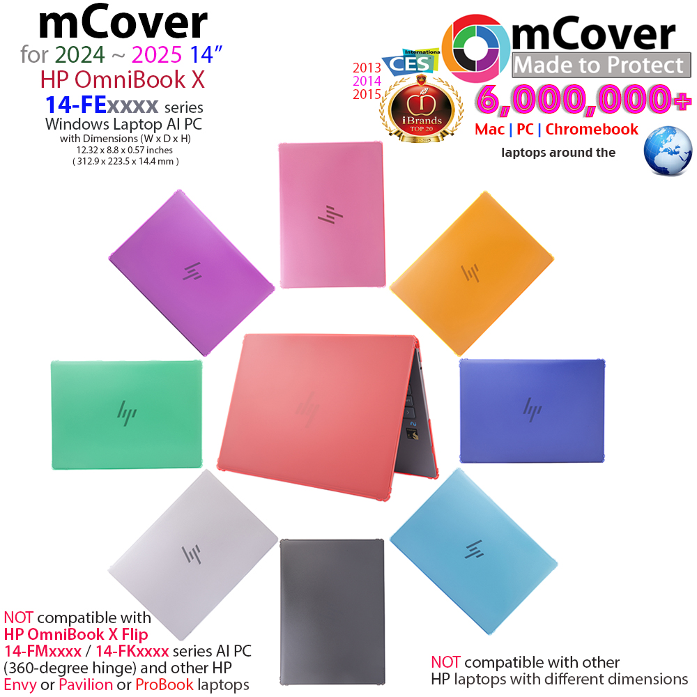 mCover Hard Shell case for 14-inch HP OmniBook X 14-FExxxx series AI PC