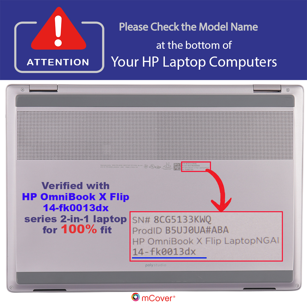 mCover Hard Shell case for 14-inch HP OmniBook X Flip 14-FMxxxx 14-FKxxxx series 2-in-1 AI PC