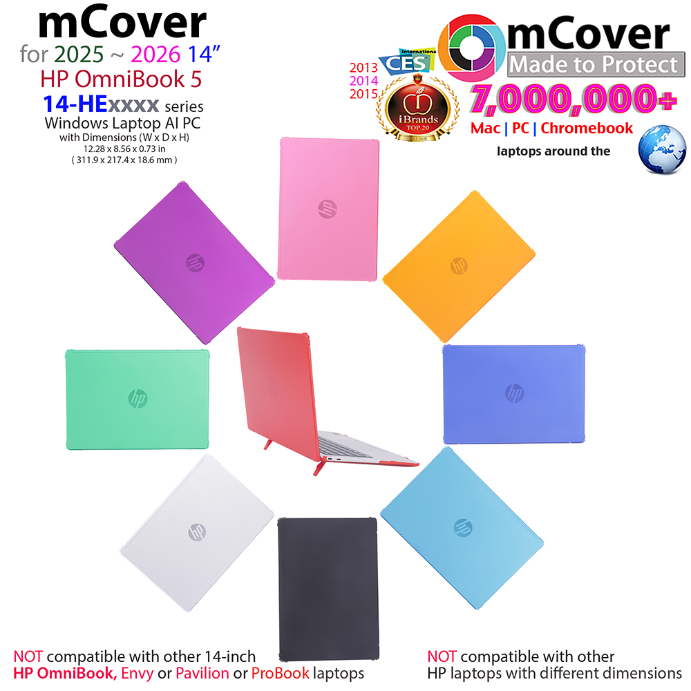 mCover Hard Shell case for 14-inch HP OmniBook 5 14-HExxxx series Windows AI PC