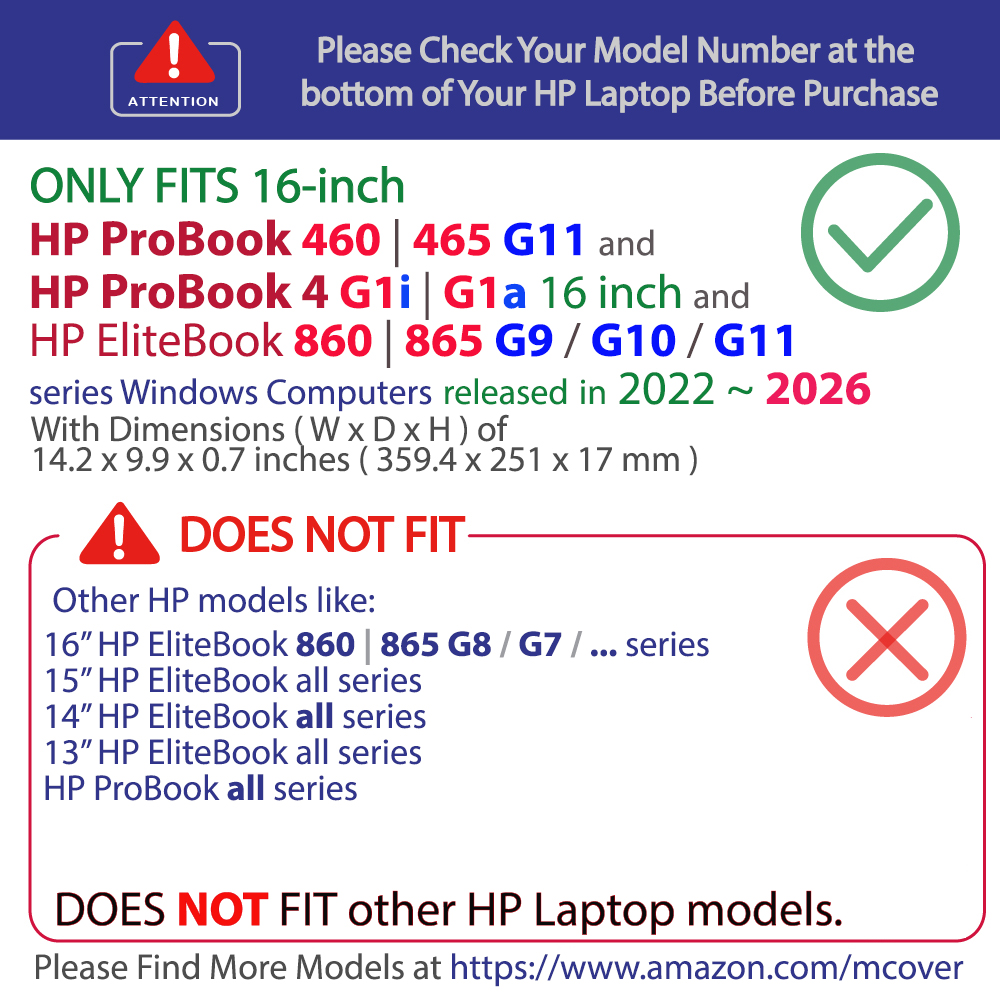 mCover Hard case for 16-inch HP ProBook 460 / 465 G11 series Windows Laptop