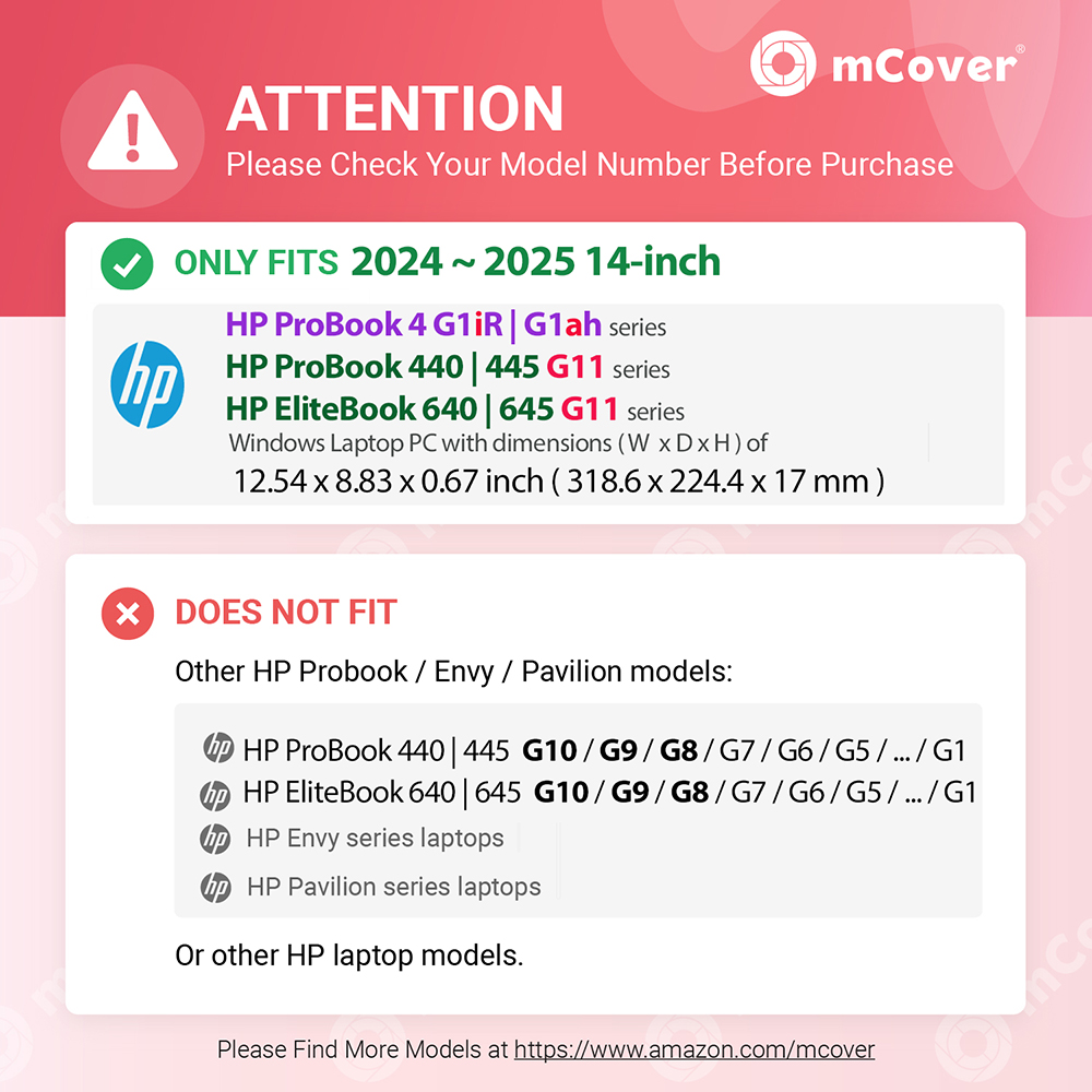 mCover Hard Shell case for 14-inch HP ProBook 440 G11 series
