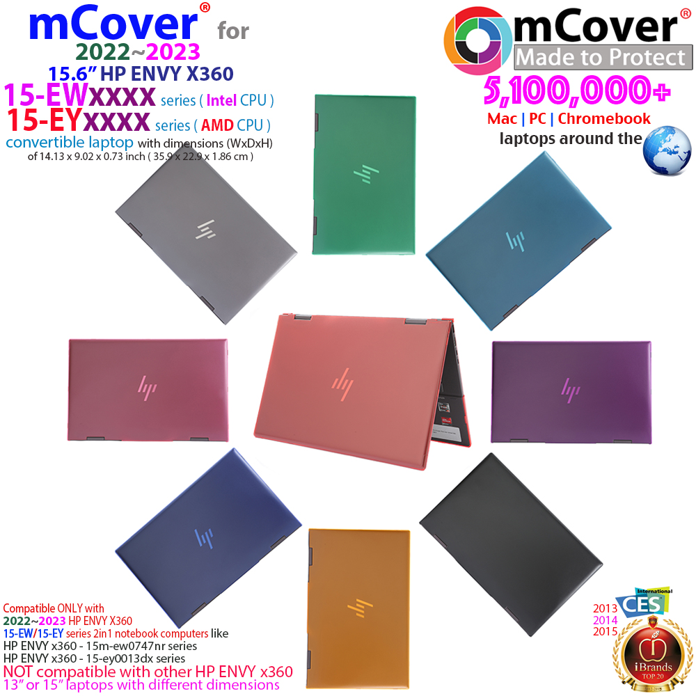 mCover Hard Shell case for 15.6" HP ENVY X360 15-EW 15-EY series