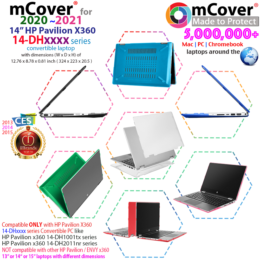 mCover Hard Shell case for 14-inch HP Pavilion X360 14-DH series