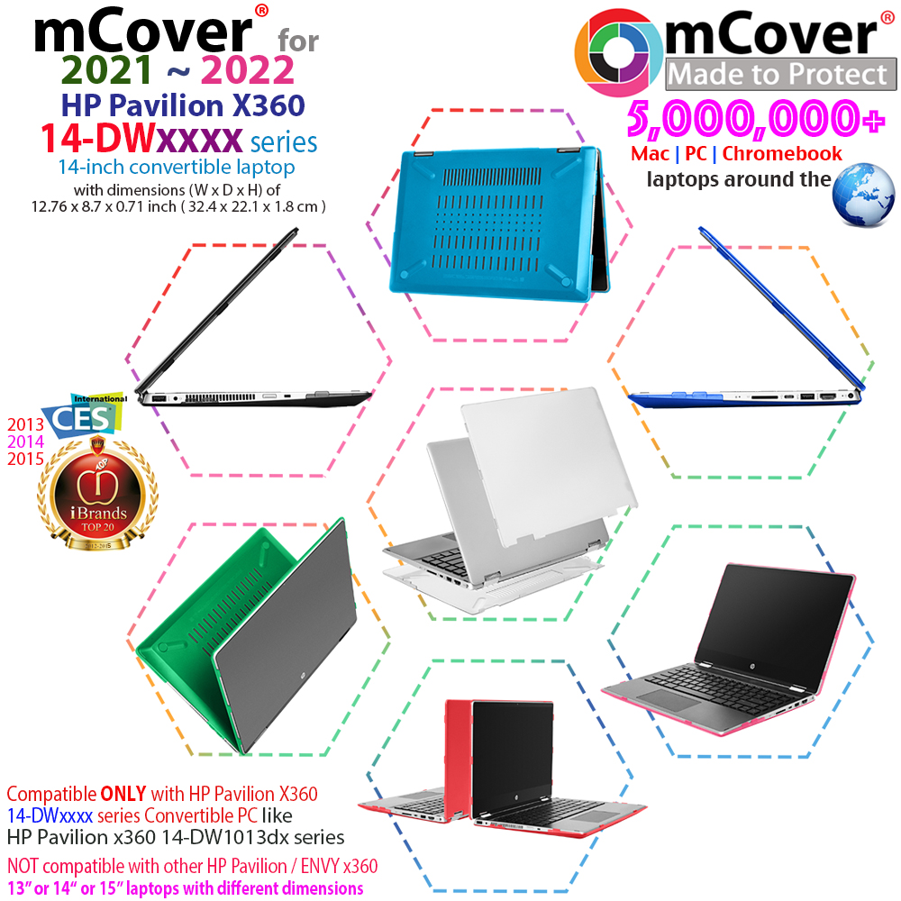 mCover Hard Shell case for 14-inch HP Pavilion X360 14-DW series