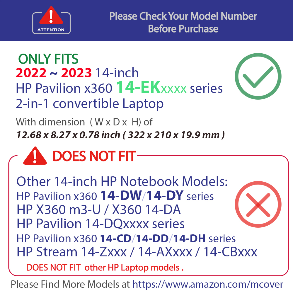 mCover Hard Shell case for 14-inch HP Pavilion X360 14-EK series
