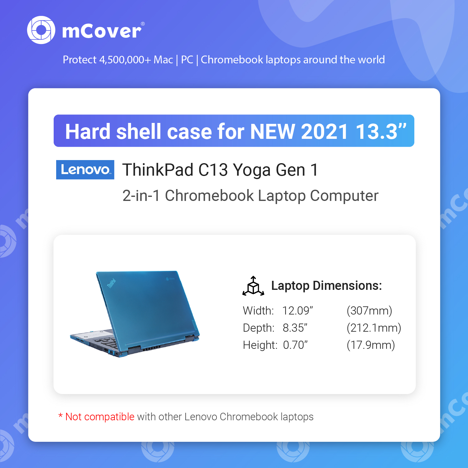 mCover Hard Shell case for 2021 13.3-inch Lenovo ThinkPad C13 Yoga Chromebook Laptops