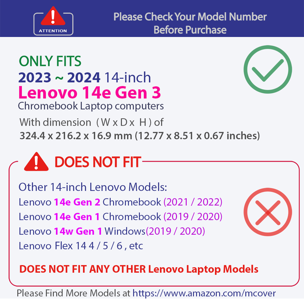 mCover Hard Shell case for 14-inch Lenovo Chromebook 14e Gen 3