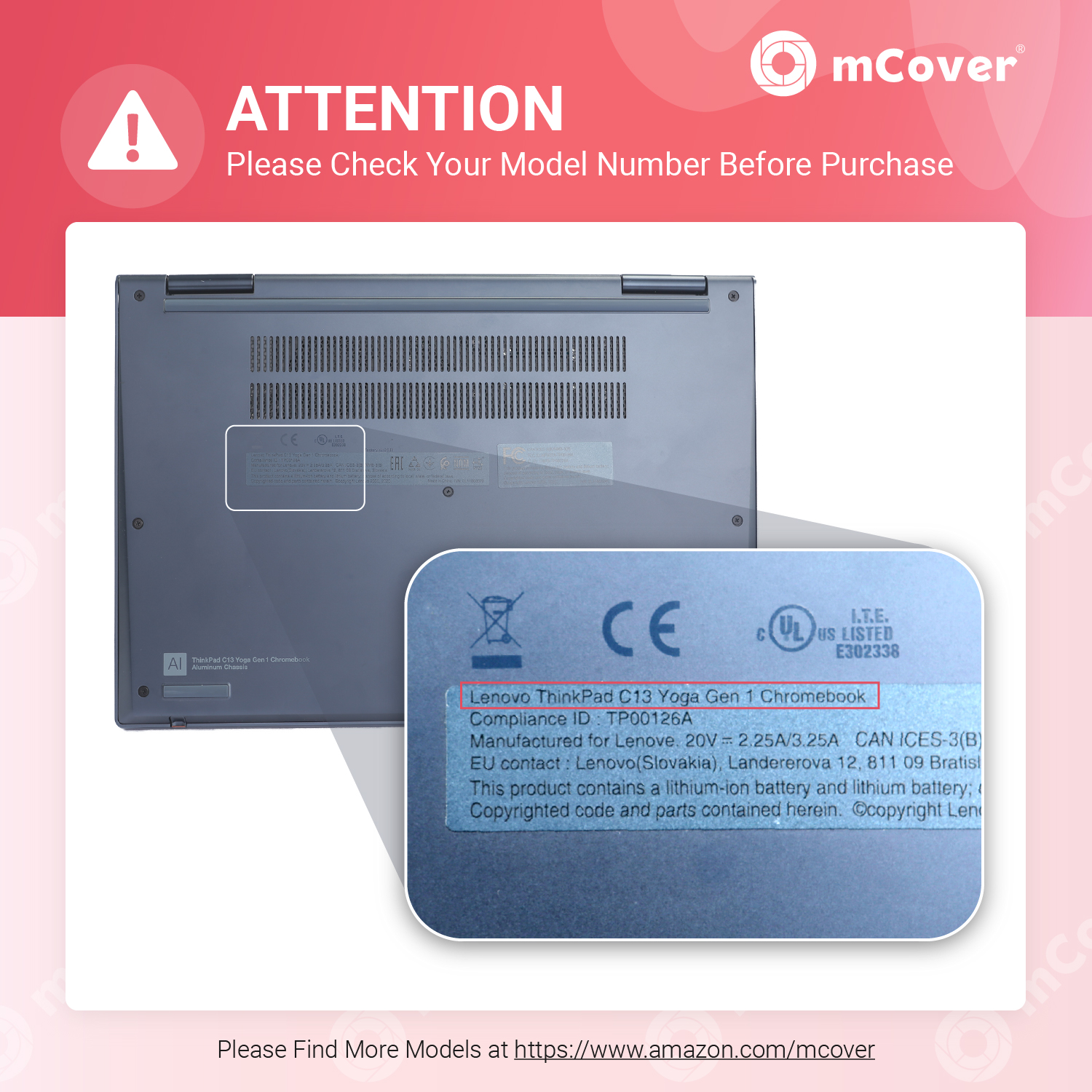 mCover Hard Shell case for 2021 13.3-inch Lenovo ThinkPad C13 Yoga Chromebook Laptops