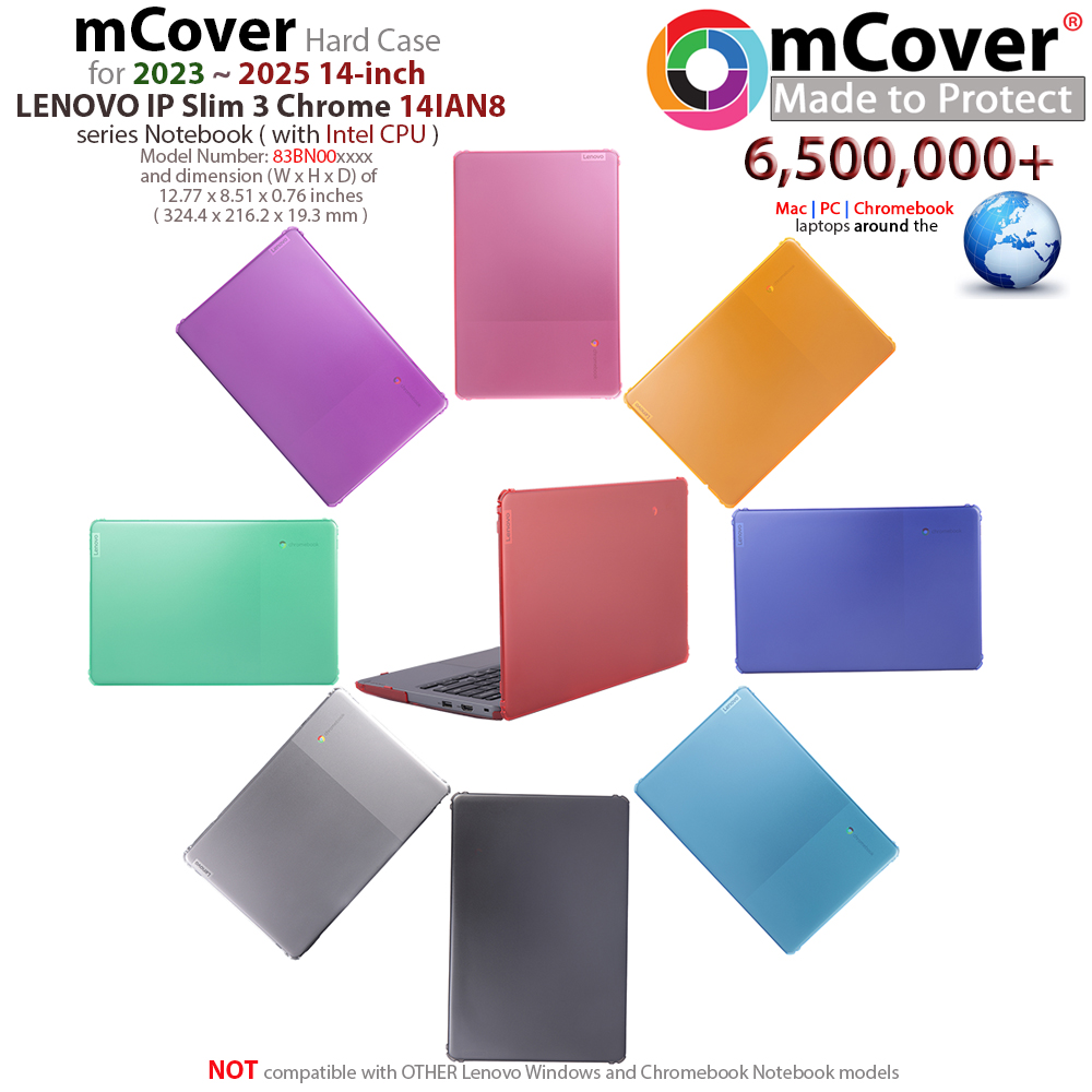 mCover Hard Shell case for Lenovo IP Slim 3 Chrome 14IAN8 series laptop