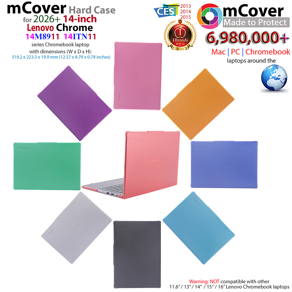 mCover Hard Shell case for 14-inch 2026+ Lenovo Chromebook 14M8911 | 14ITN11 series Laptops