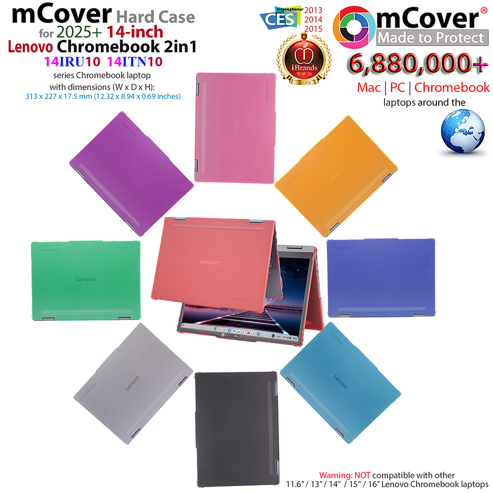 mCover Hard Shell case for 14-inch 2025+ Lenovo Chromebook Plus 2in1 14IRU10 series Laptops