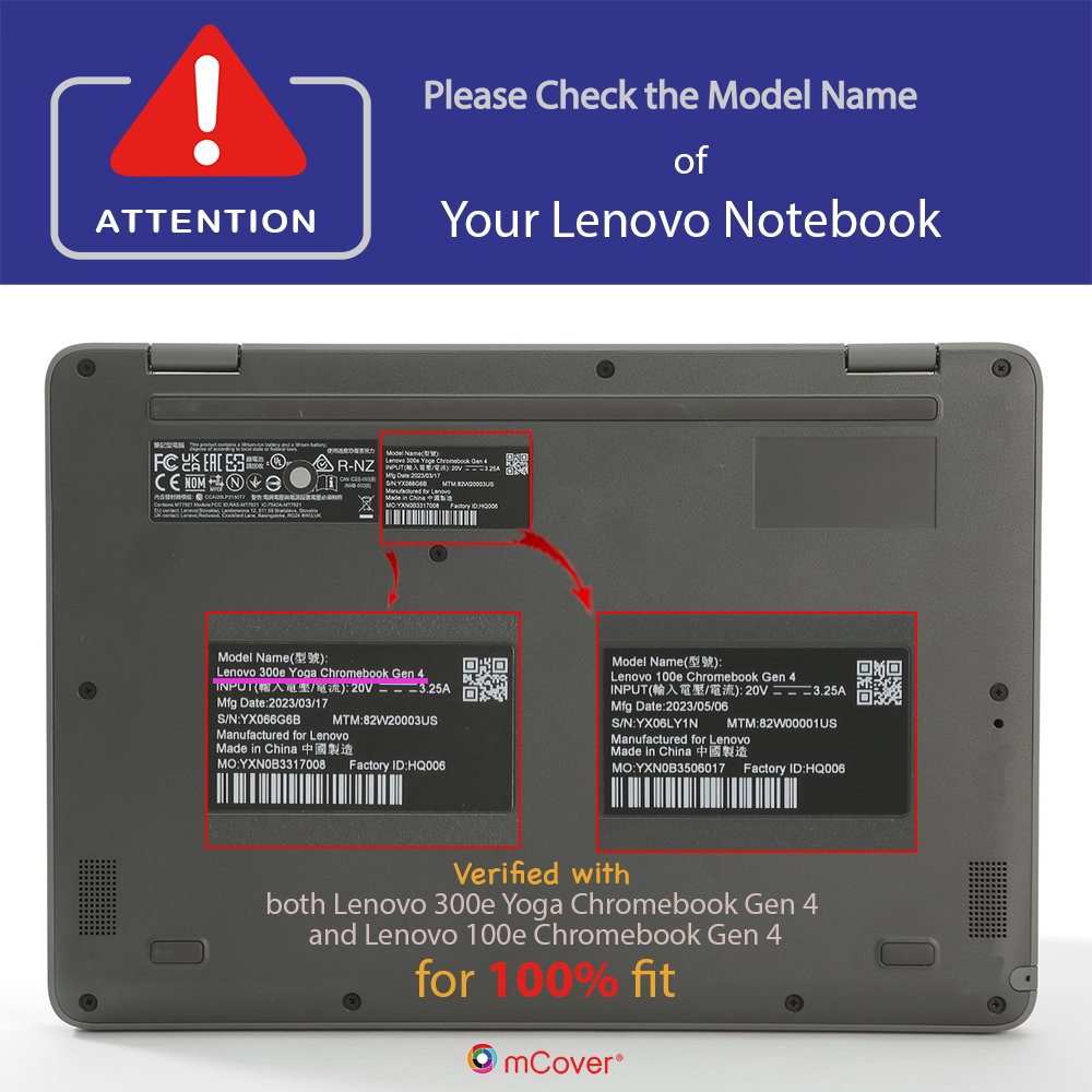 mCover Hard Shell case for Lenovo 300E 100E Gen 4 series Chromebook laptop