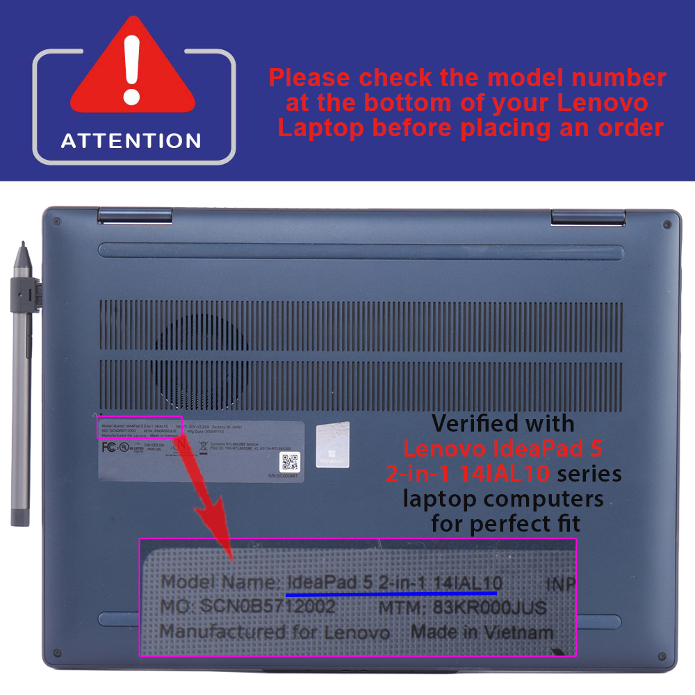 mCover case for 14-inch Lenovo IdeaPad 5 2-in-1 14IAL10 14AKP10 14AHP9 14IRU9 14IRH9 14Q8X9 Windows Laptop
