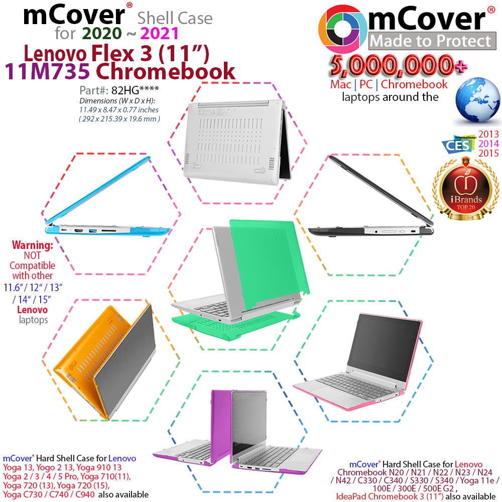 mCover Hard Shell case for Lenovo Chromebook Flex 3 (11) M735 laptop