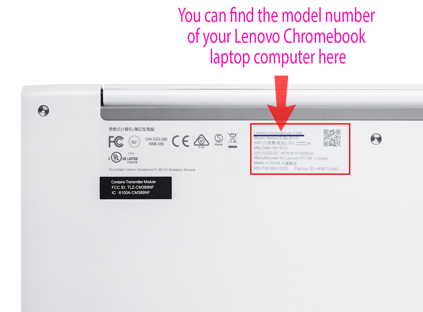 mCover Hard Shell case for Lenovo C330 series Chromebook laptop