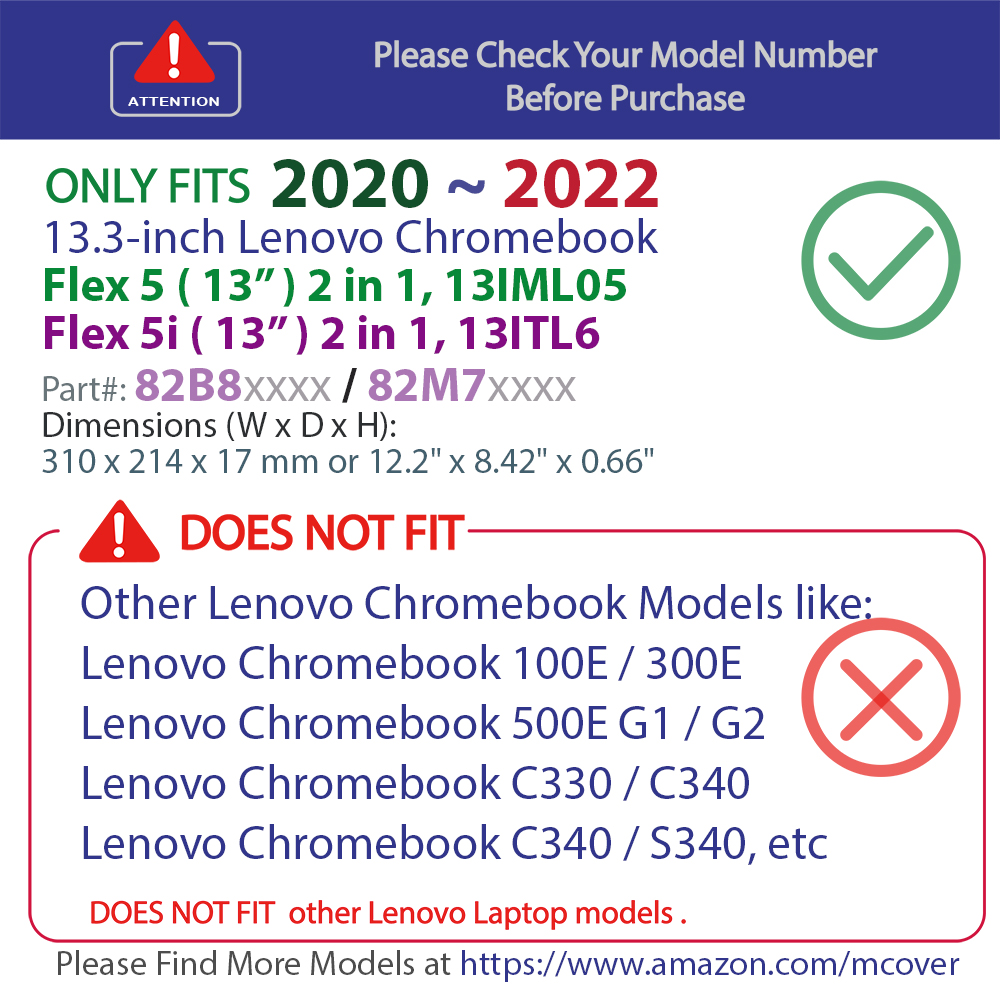 mCover Hard Shell case for Lenovo Chromebook Flex 5 (13) laptop